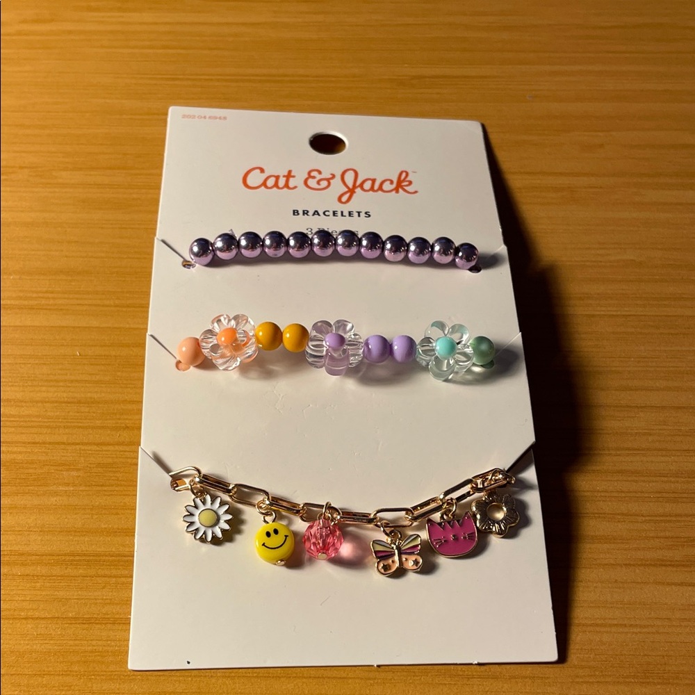 Cat & Jack Kids' Pastel and Charm Bracelet Set